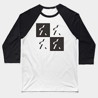 Meeples Square Black Version Baseball T-Shirt